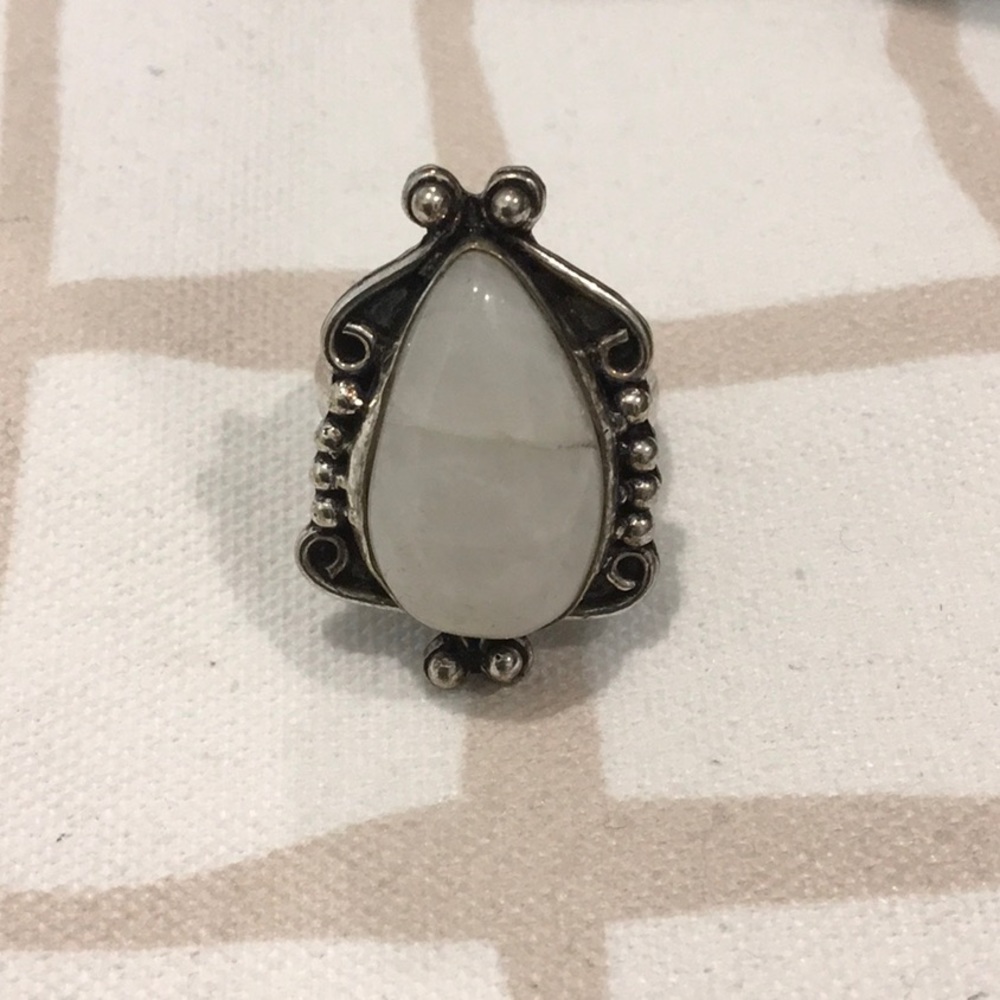 Sterling Rainbow Moonstone Ring, 10
